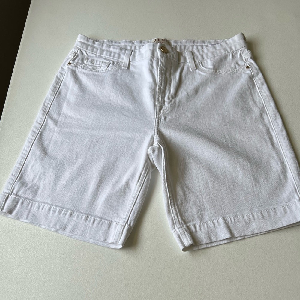 JEN 7 white stretch denim shorts with 5 pockets, size 12 - Picture 2 of 11